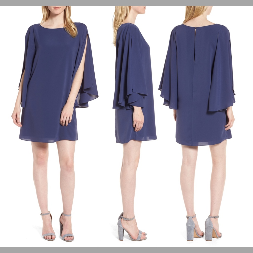 NEW‎ $129 Chelsea28 Butterfly Sleeve Shift Dress in Blue [SZ XS ]